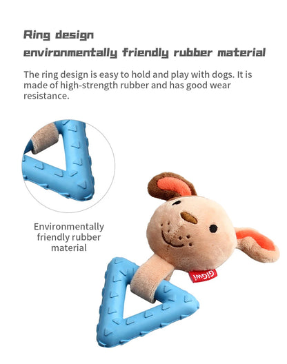 GiGwi Dogs Toys Suppa Puppa Q Series Plush Dog Teething Bite Resistance Molar Plush Rubber Sound Interactive Toy for Pets Puppy