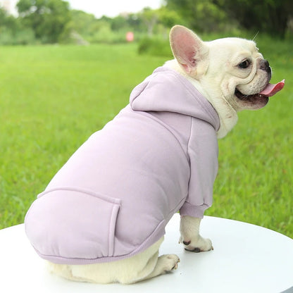 Dog Hoodie with Pockets - Warm Fleece Sweater for Small Dogs Like Chihuahuas (Cozy Coat, Machine Washable, Outdoor & Indoor Use)