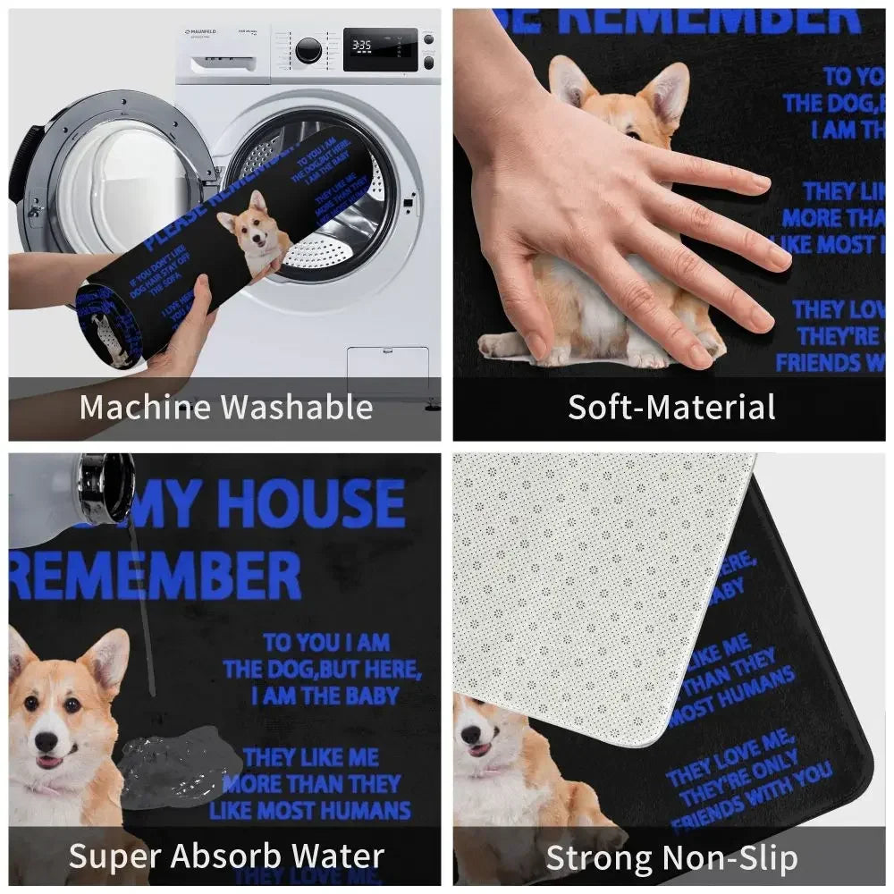 Beagle Dog Doormat Non-Slip Kitchen Bath Mat Living Room Door Floor Entrance Carpet Rug