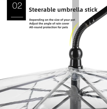 the DRIZZLEDEFENDER PET GEAR - New Transparent Pet Umbrella, Well Made Detachable Adjustable Rainy Day Outdoor Dog Walking Leash for Small Dogs, Pet Supplies