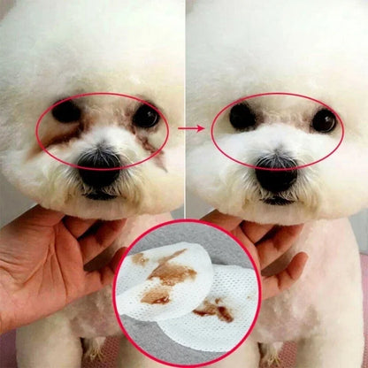 the DOGGY EAR/EYE WIPES - 130 Pcs/Set of Dog and Cat Cleaning Wipes, Pet Eye Wipes, Grooming Tear Stain Remover, Gentle Non-Foaming Wipes/Towels