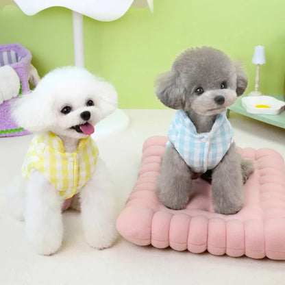 Warm Winter Pet Dog Clothes Plaid Parkas Dog Outdoor Coat Traction Pet Coat Vest Teddy Bear Small Dog Jackets Puppy Clothing