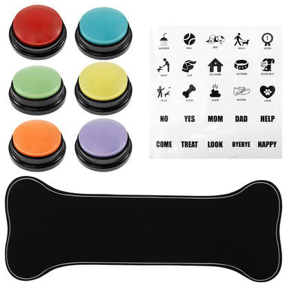 4/6 Pcs Dog Communication Buttons with Nonslip Mat Voice Recording Button for Pet Training Buzzer 30 Second Record Playback