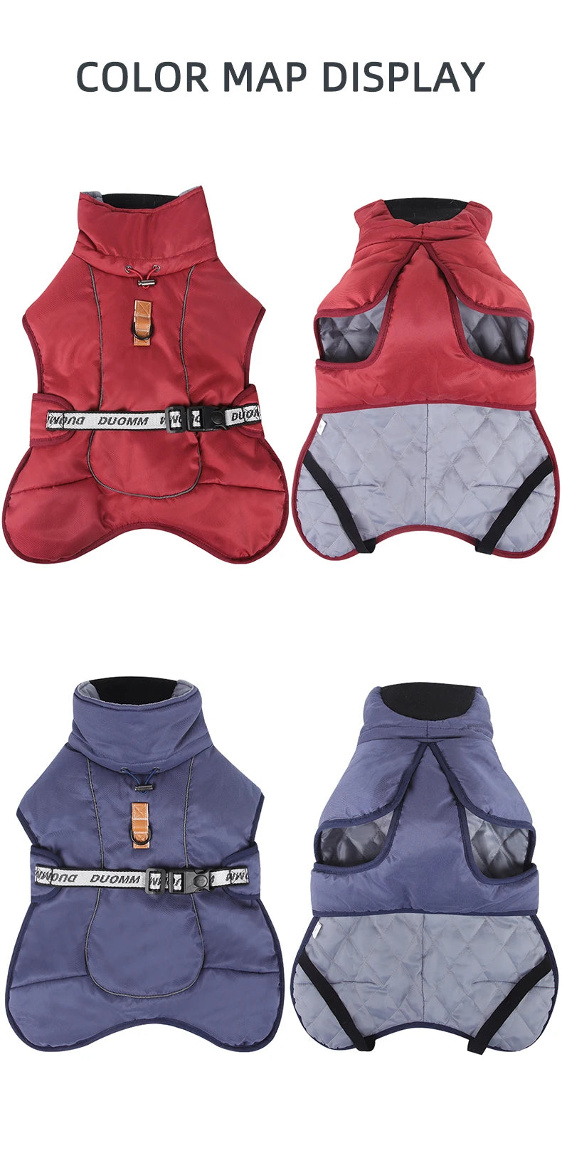 the WINDSNUG HIGH-COLLAR - Dog Jacket, Winter Warm Puppy Clothes for Small/Medium Dogs, High Collar Windproof French Bulldog/Pug Outfits, Costume Pet Apparel