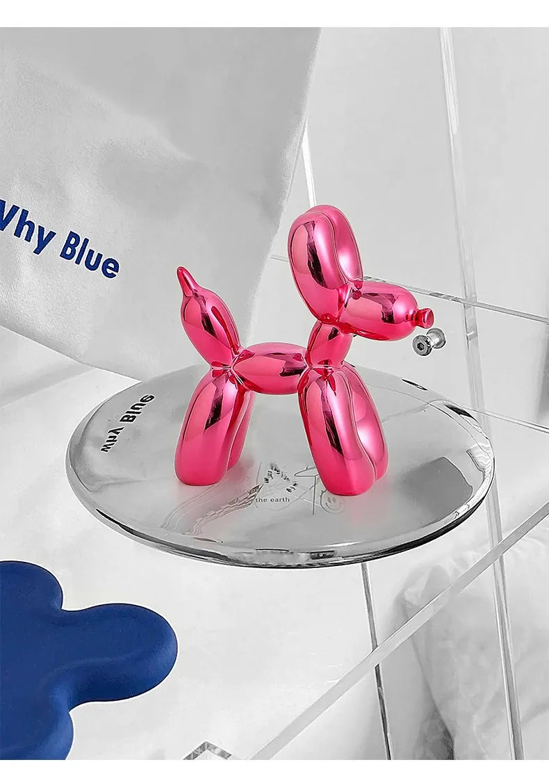 Resin Balloon Dog Sculpture Nordic Puppy Home Decor Living Room Desk Decor Office Figurines for Interior Decoration Home Statue
