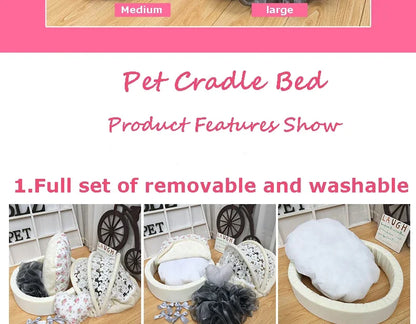 Comfortable Pet Sofa Cradle Dog Bed Overall Washable Luxury Kennel Dog Round Bed