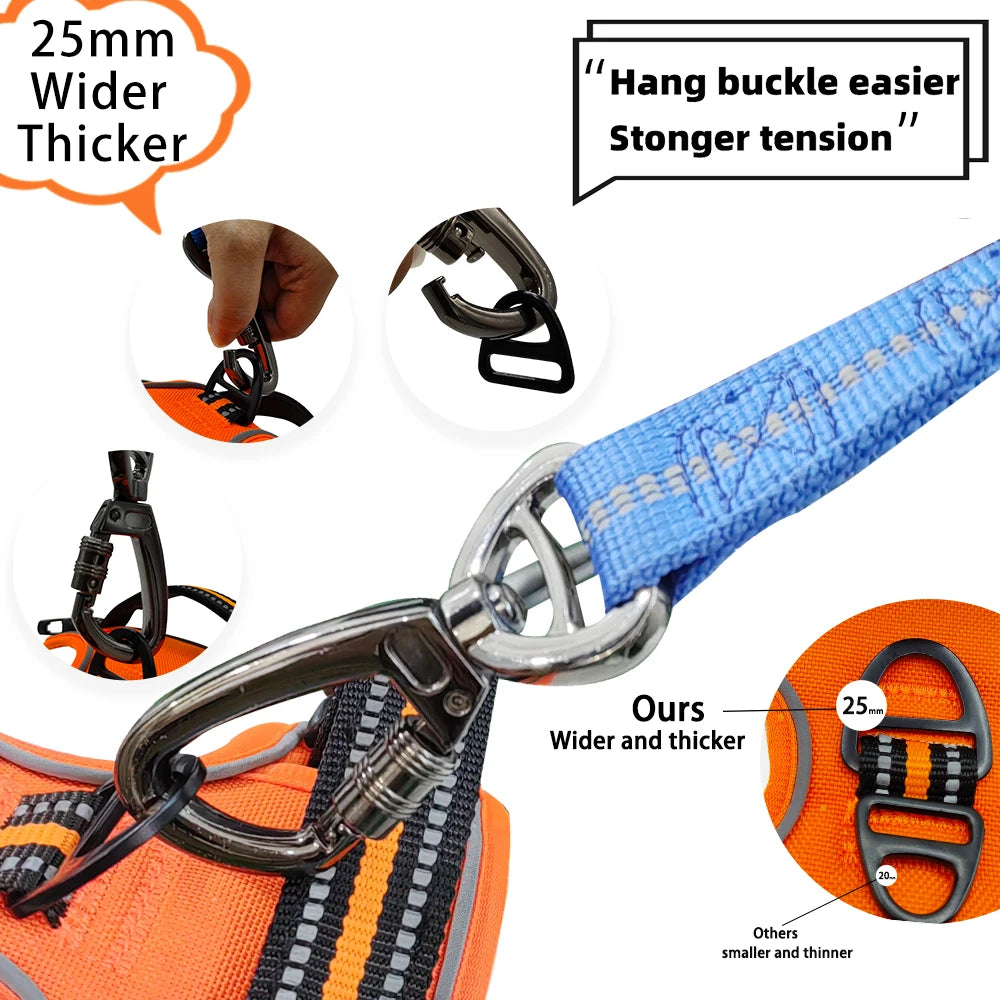 the REFLECTAGUARD PADDED HARNESS - Dog Harness, Pet Harness with Pull - 1 Leash Clip, Adjustable Padded Dog Vest, Reflective Non-Choking Pet Vest with Free Nameplate