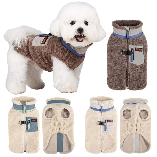 Warm Fleece Pet Clothes for Small Medium Dogs Vest with D ring Puppy Outfits French Bulldog Yorkies Poodle Costumes Pug Coats