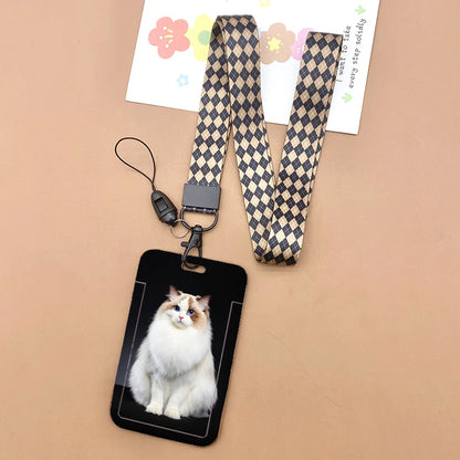 Cat and dog pattern Bank Credit ID Card Student Bus Card Holders Storage Protective Shell Pendant