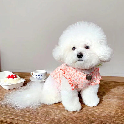 Luxury Dog Clothes Floral Print Dog Vest T-shirt for Chihuahua Bulldog Clothing Spring Lovely Puppy Cat Vest Summer Pet Costume