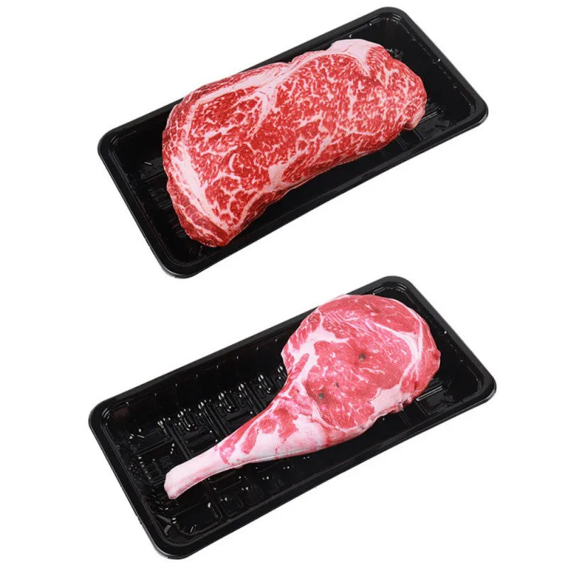 the MEATYMUNCH SQUEAKY - Simulation Steak Pet Chew Sound Dog Toy for Dogs, Bite Resistant Squeaky Puppy/Cat Toys, Pets Products