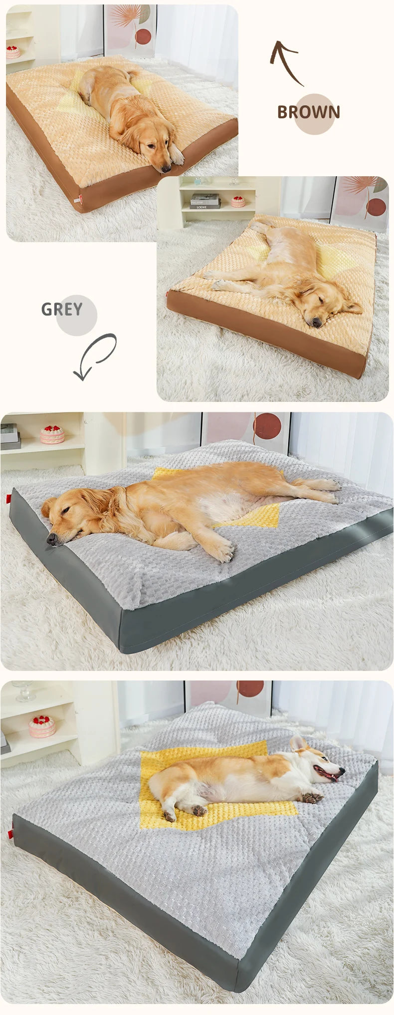 HOOPET Dog Kennel Winter Warm Sleeping Mat Full Removable Washable Large Dog Golden Retriever Dog Sofa Dog Mat Winter Dog Beds