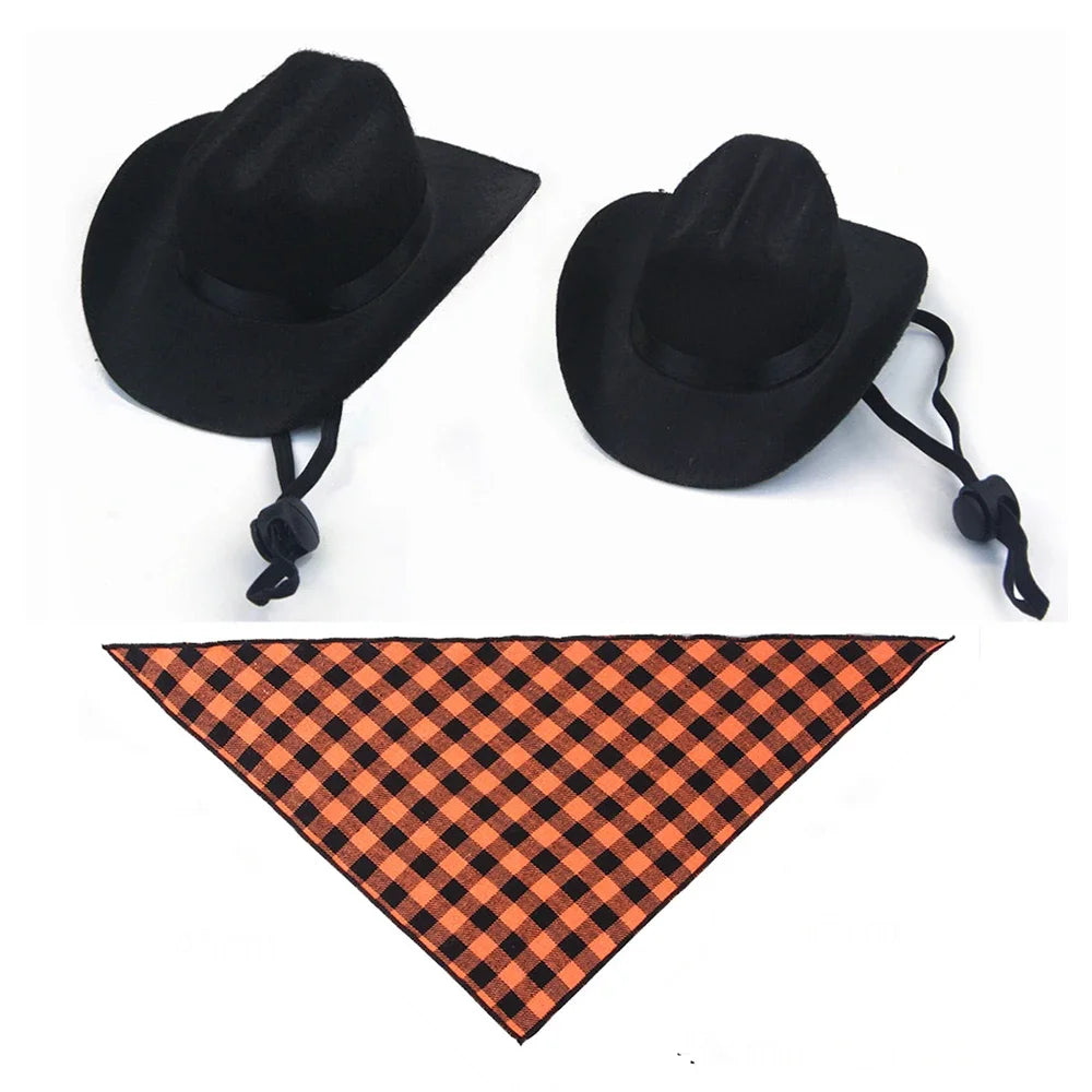 the WESTERN HAT - Dog Cap for Small Dog/Cat, Cowboy Cap, Dog Hat, Puppy Outdoor Cap, Funny Christmas, Street Party Pet Accessories