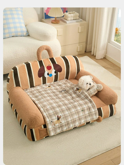 2pcs/set New Style Pet Sleeping Pad Winter Dog Blanket Cat Cushion Universal Comfortable Dog Quilt with Pillow Pet Supplies