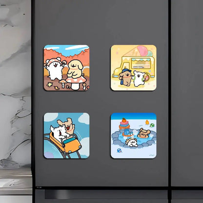 Cute Line Puppies Maltese &Golden Pattern Refrigerator Magnets Personalized Photo Refrigerator Magnets Photo