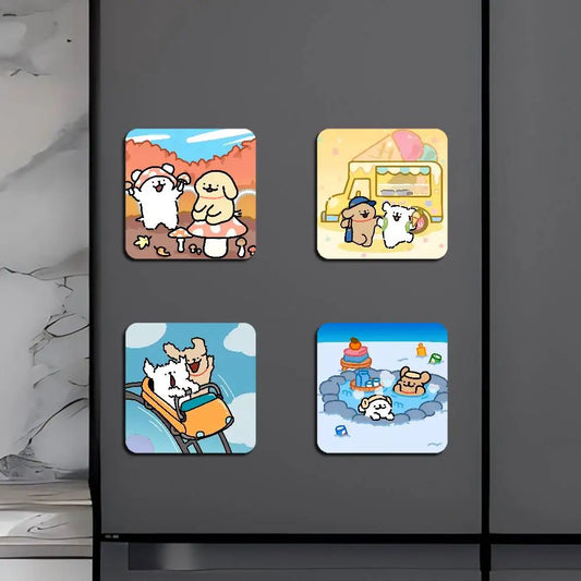 Cute Line Puppies Maltese &Golden Pattern Refrigerator Magnets Personalized Photo Refrigerator Magnets Photo