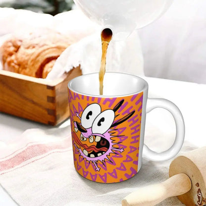 Personalized C-Courage The Cowardly Dog Coffee Mug DIY Ceramic Milk Tea Mug Cup