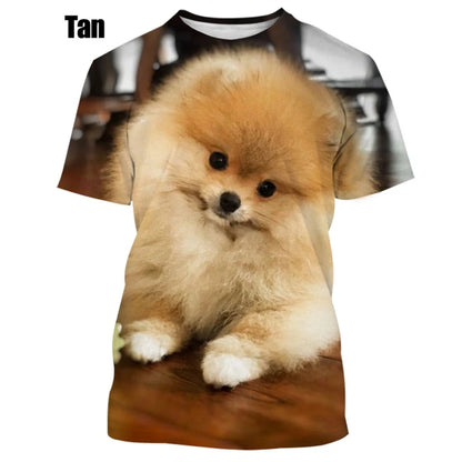the PUFFY POMERANIAN - New Summer Hot Sale Funny Dog Pomeranian 3D Printing High Quality Men's and Women's T-Shirt Tops, Cute Tee Clothing