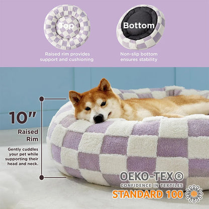 50CM/60CM Round Pet Bed for Dog Cat Bed Super Soft Cats Bed Plush Dog House for Small Dog House Winter Warm Sleeping