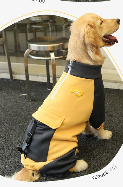 HOOPET Sporting Dog Jacket Four Feet Clothes for Dogs Labrador Retriever Golden Retriever Autumn Big Dog Coat with Zipper Warm