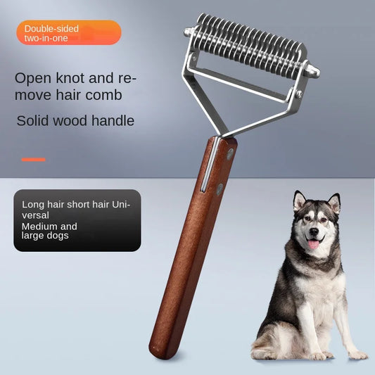 the SHEDAWAY SELF-CLEAN BRUSH - Pet Dog Brush, Cat/Dog Comb, Self Cleaning Pet Hair Remover Brush for Dogs/Cats, Grooming Tools, Pet Dematting Comb, Dogs Accessories
