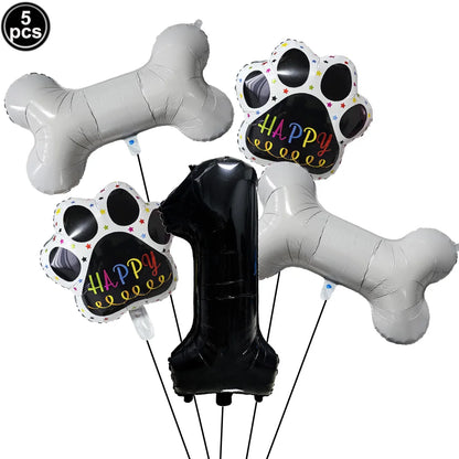 Dog Balloon Corgi Husky Puppy Foil Balloon Dog Paw Ballon Paw Print Balloons Dog Balloon for Puppy Birthday Decorations Supplies