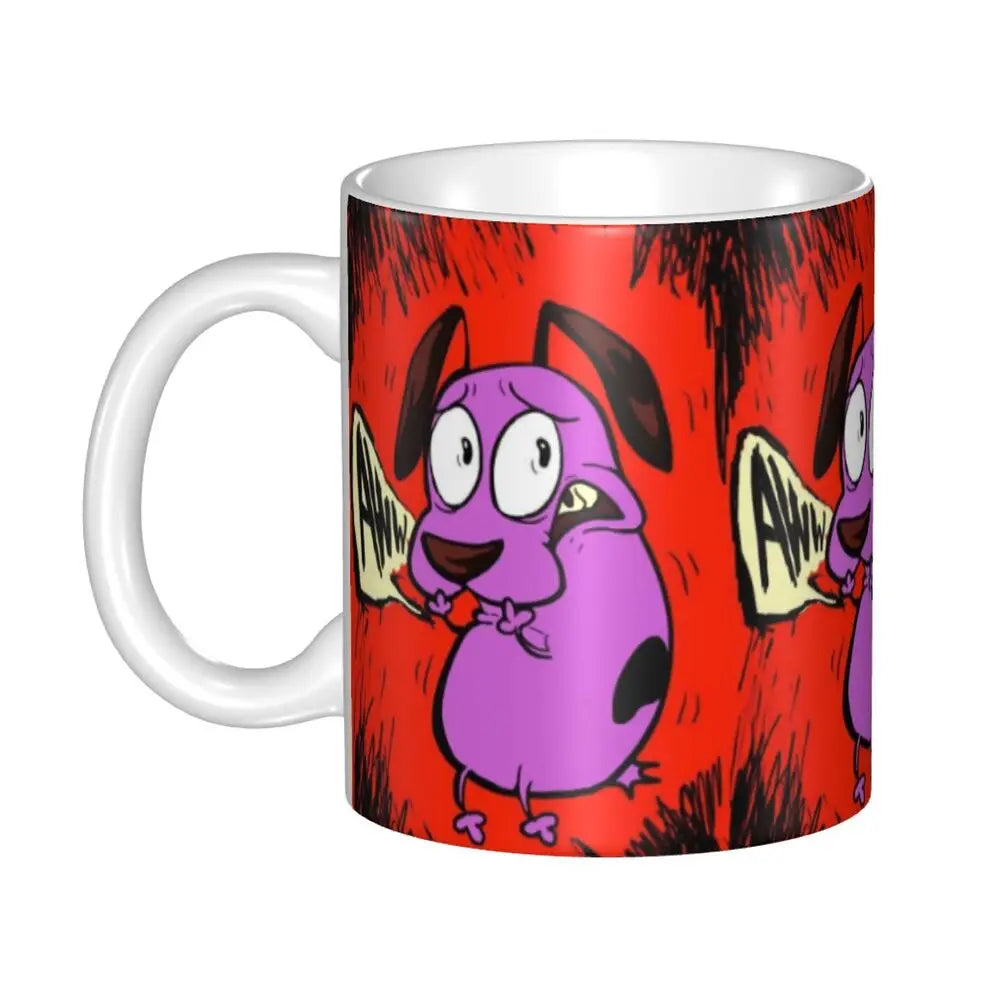 Personalized C-Courage The Cowardly Dog Coffee Mug DIY Ceramic Milk Tea Mug Cup