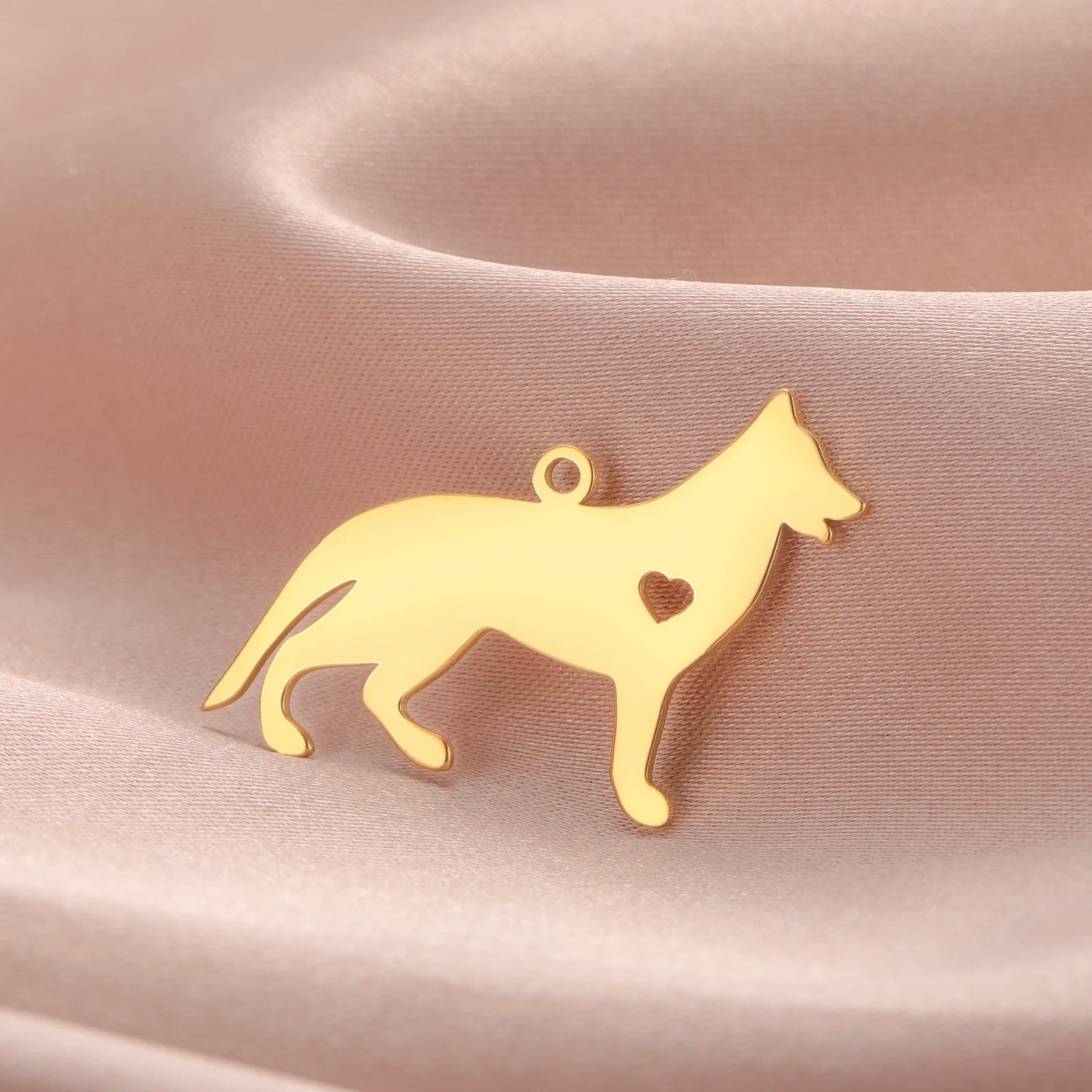 5 pieces/batch Cute Sausage Dog Wolf Pendant Stainless Steel DIY Earrings Bracelet Jewelry Fashion Jewelry Making