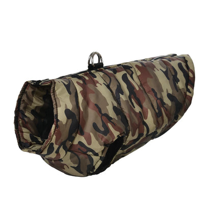 the CAMO COLDFRONT JACKET - Winter Dog Clothes for Medium/Large Dogs, Jacket Waterproof Labrador Coat, Camouflage Print Golden Retriever Outfits, Pet Costume