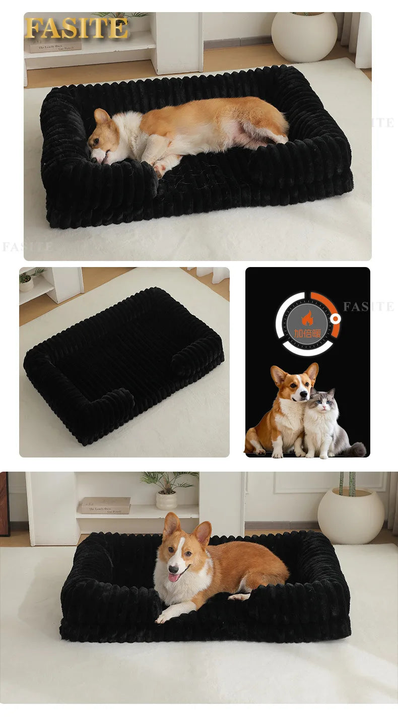 2025 Cross-border new product pet litter winter warm large dog kennel pet mat cat litter dog bed dog mat