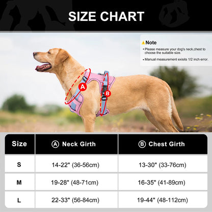 Mesh Breathable Dog Harness Nylon Reflective Dog Harnesses Vest Durable Pet Training Vest Adjustable for Small Medium Large Dogs