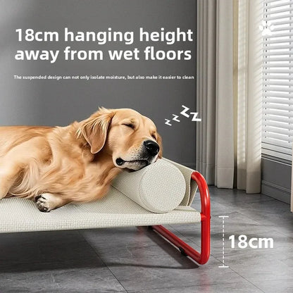 Dog camp bed summer kennel four seasons pet sofa off the ground moisture-proof medium and large removable dog bed