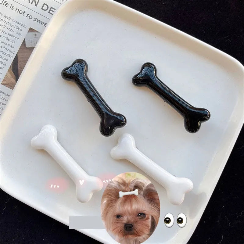 the PAWCHARM BONE HAIR CLIP - New Dog Hairpin Puppy/Kitten Bone Hair Clips, Cute Duckbill Clip, Pet Hair Accessories, Pet Hair Grooming, Dog Accessories