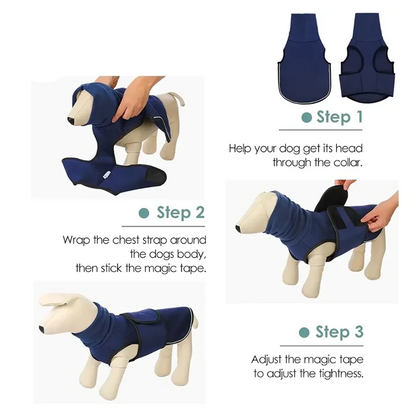 the CALMING VEST - Dog Anxiety Vest, Thunder Jacket for Large Dog, Calming Jacket with Hoodie, Dog Anxiety Jacket, Dog Hoodies for Noise