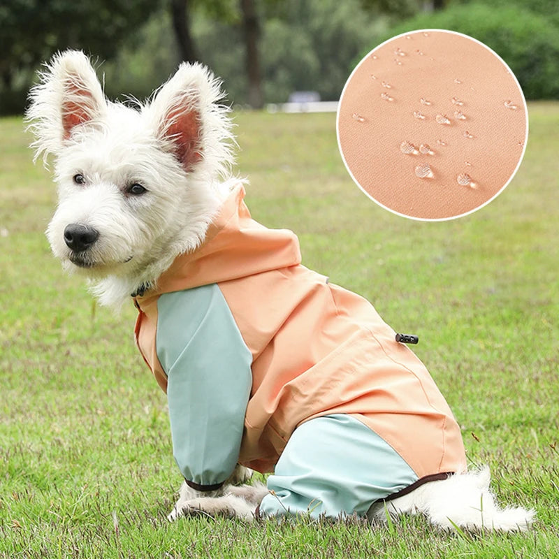 Towable Puppy Dog Raincoat Waterproof Pet Jumpsuit for Small Dogs Pomeranian Poodle Maltese Rain Coats Overalls mascotas Clothes