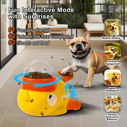 Cartoon Little Yellow Duck Shape Interactive Dog Toys Anti-Slip Design Pets Intelligence Exercise Feeder Food Dispenser Supplies