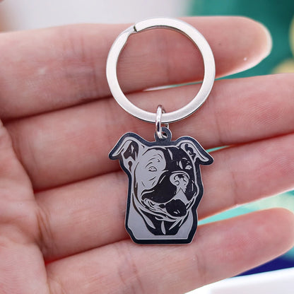 Stainless Steel Charms French Bulldog Dog Men's Trendy Punk Keychain for Women Men Jewelry Kids Gifts Key Bag Deco Accessories