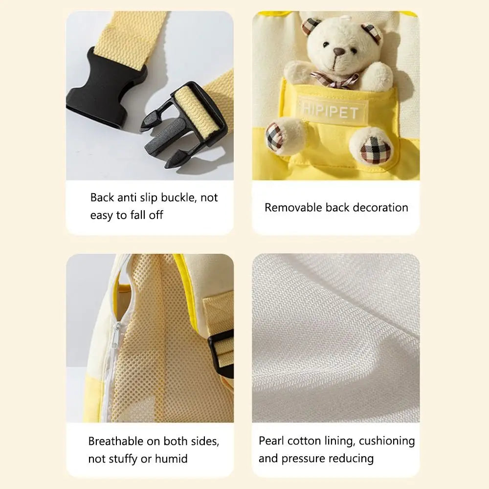 Portable Pet Chest Bag Breathable Four Feet Dog Double Shoulder Bag Comfortable Adjustable Shoulder Strap Cat Backpack