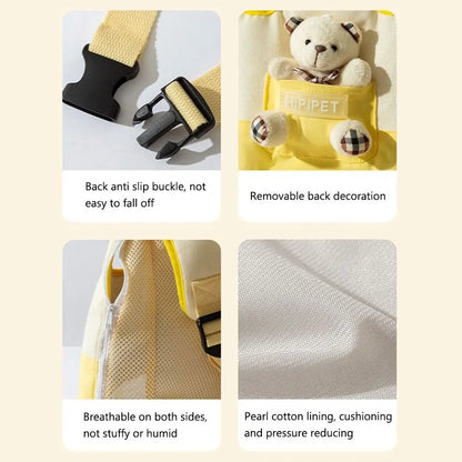 Portable Pet Chest Bag Breathable Four Feet Dog Double Shoulder Bag Comfortable Adjustable Shoulder Strap Cat Backpack
