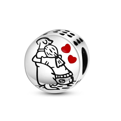 Dog Pet Charms 925 Silver Doggy Paw French Bulldog Bones Beads fit Original Bracelet DIY Fine Jewelry