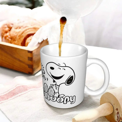 Manga Snoopy Woodstock Cartoon Dog Coffee Mug DIY Customized Ceramic Tea Milk Mug