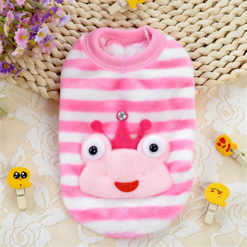 Cute Print Tea Cup Dog Sweater Winter Warm Fleece Pet Clothes for Small Dogs Teddy Chihuahua Puppy Pullovers mascotas Clothing