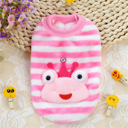 Cute Print Tea Cup Dog Sweater Winter Warm Fleece Pet Clothes for Small Dogs Teddy Chihuahua Puppy Pullovers mascotas Clothing