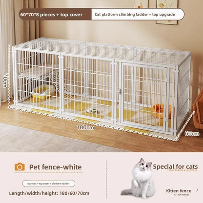 the KENNEL CAGE - Outdoor Dog/Cat House, Durable Dog Crate, Indoor Pet Playpen for Small/Medium Dogs/Cats Metal Playpen Secure Fence