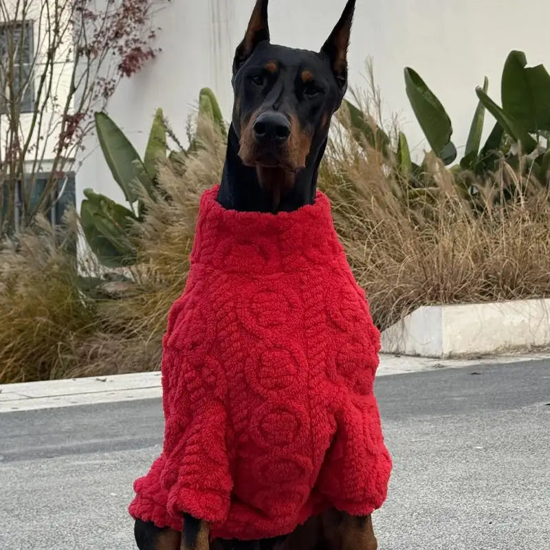 New Year Red Sweater For Media Large Dogs Warm Knit Dog Clothes Doberman Coats For Media Big Dogs ropa para perro