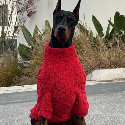 New Year Red Sweater For Media Large Dogs Warm Knit Dog Clothes Doberman Coats For Media Big Dogs ropa para perro