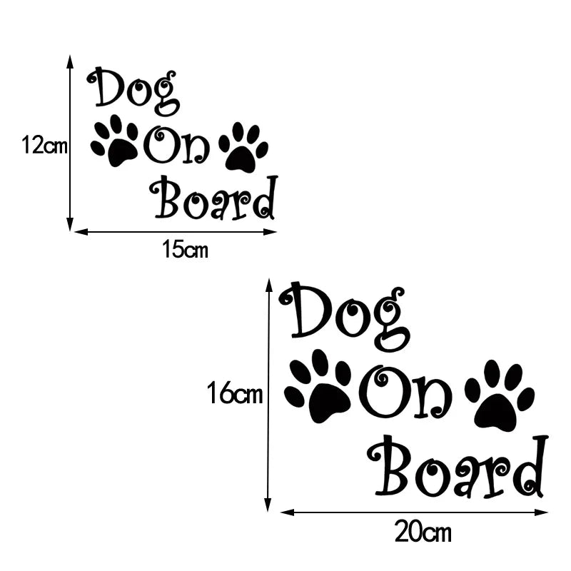 Dog On Board Dog Footprints PVC Decorative Stickers Vinyl Film Cute Funny Decal For Car Body Bumper Rear Window Auto Accessories