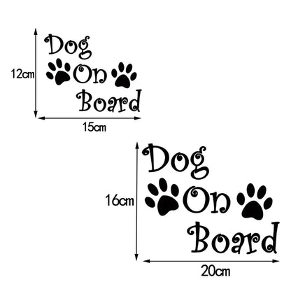 Dog On Board Dog Footprints PVC Decorative Stickers Vinyl Film Cute Funny Decal For Car Body Bumper Rear Window Auto Accessories