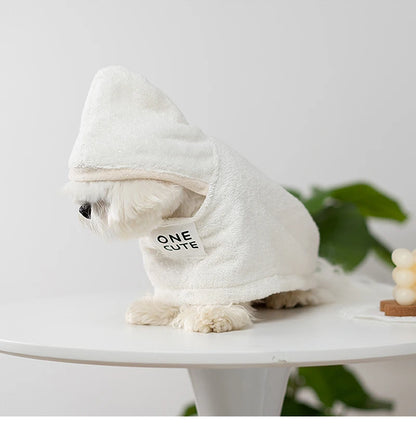 Pet Soft Bath Towel Super Absorbent Comfortable Cat and Dog Clothes Bathing Quick Drying Bears Malzis Bathrobe with Hat Cleaning