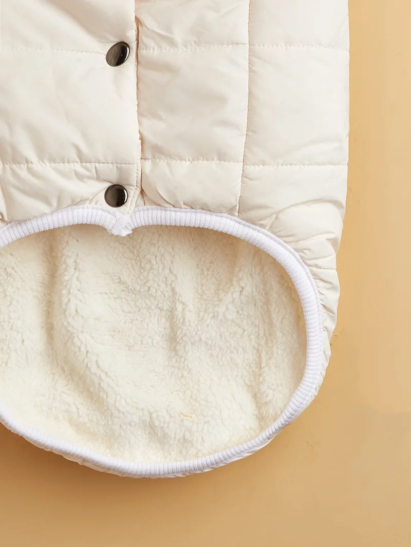 Winter Pet Dog Coat Winter Warmth Clothes Winter Dog Vest With Integrated Keep Warm Fleece Back Zipper For Small Medium Dog